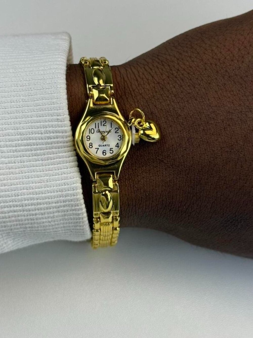 Gold‎ and white Charm Bracelet Watch